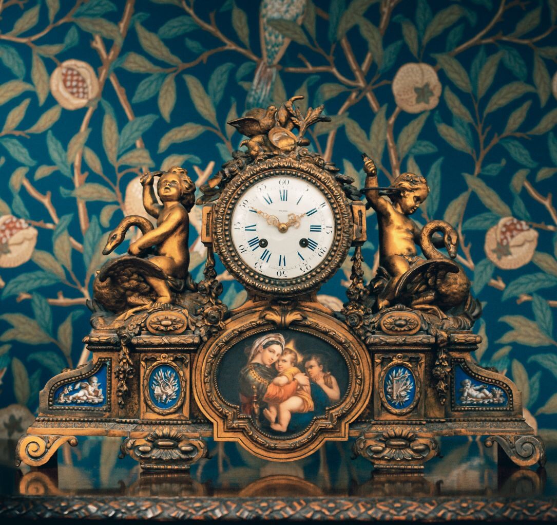 classic pocketwatch on dark table with dark background